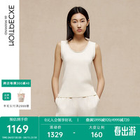 例外(EXCEPTION)【新中式】女装2024春季背心吊带大圆领型领无袖打底衫女 米白 34Y(155/80Y)