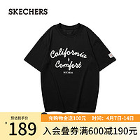 斯凯奇（Skechers）雅钻系列中性针织短袖T恤衫L124U135 乌黑/04CM XS