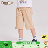 PawinPaw卡通小熊童装2024年夏季男童六分裤儿童裤子百搭 Beige米色/35 120