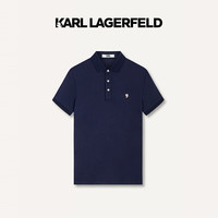 Karl Lagerfeld卡尔·拉格斐轻奢老佛爷男装 24夏款KL徽章 多色系短袖Polo衫 藏青 46
