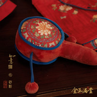 Shining Moment婴儿安抚玩具0-3岁宝宝布艺拨浪鼓可啃咬抓握手摇铃玩偶满月 金玉满堂-布艺拨浪鼓