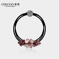 奢蔻(Cercoo)时尚通勤头绳花朵简约优雅女士细发绳发圈皮筋 咖啡色