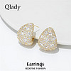 Qlady气质银耳钉耳环女2023小众设计感高级感冷淡风银针耳饰