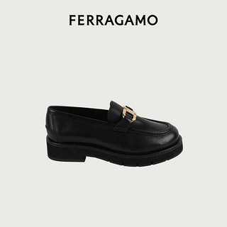 菲拉格慕 Ferragamo）女士黑色Gancini扣饰莫卡辛鞋 0769287_1D _ 70