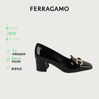 菲拉格慕(Ferragamo)女士黑色Gancini扣饰高跟鞋 0769257_1D _ 60