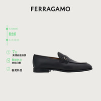 菲拉格慕(Ferragamo)男士黑色Gancini扣饰莫卡辛鞋 0768125_3E _ 80