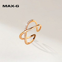 MAX-G戒指女个性简约设计感轻奢小众开口调节女友 交叉戒指