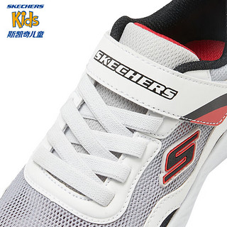 Skechers斯凯奇童鞋2024春男童网面透气运动鞋舒适轻便休闲鞋405283L 白色/黑色/WBK 37码