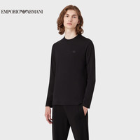 阿玛尼EMPORIO ARMANIEA男装长袖圆领LOGO贴片T恤