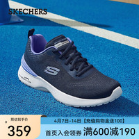 斯凯奇(Skechers)女鞋轻便运动跑鞋透气休闲网面鞋时尚户外慢跑鞋150154 海军蓝色/紫色/NVPR 39