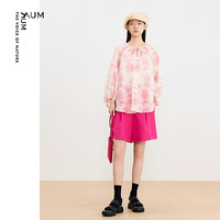 噢姆（AUM）AUM噢姆24夏季繁花树木温柔粉色印花上衣女 粉红 S