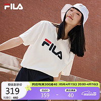 移动端：FILA 斐乐 官方情侣短袖T恤2024夏经典LOGO圆领纯棉宽松上衣