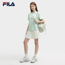 移动端fila斐乐官方短袖t恤女2024夏猫咪刺绣亲肤纯棉上衣