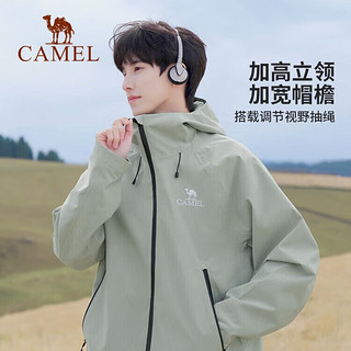 骆驼（CAMEL）【baby同款】户外行侠硬壳冲锋衣男女中性风三防防风防水登山服 清雾绿【男女同款女生拍小一码】 XL