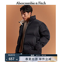 ABERCROMBIE & FITCH男装 美式抗风抗水外套保暖立领羽绒服 331475-1 深黑色 M (180/100A)