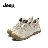 Jeep吉普户外徒步登山鞋女旋转扣轻便跑步运动鞋 灰色 38 