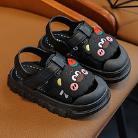 澳格尔 夏季儿童凉鞋学步婴儿鞋 黑色 21(内长13.5厘米)
