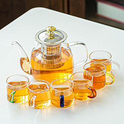 瓷牌茗茶具 玻璃茶具套装办公会客泡茶壶功夫茶茶杯家用茶壶耐热加厚冲茶茶器