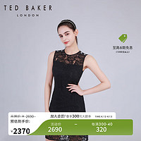 TED BAKER 2024春季女士气质无袖蕾丝修身短款连衣裙C41003 黑色 4
