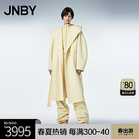 江南布衣（JNBY）23冬昵大衣宽松连帽H型简约风系带长款5NB814370 748/浅豆黄 S