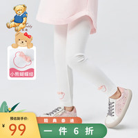 Classic Teddy精典泰迪女童裤子儿童打底裤中小童装春季长裤春装衣服 米白 120