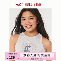 HOLLISTER24年春夏辣妹修身百搭航海图案高领背心女 358515-1 浅麻灰色 XS (160/84A)