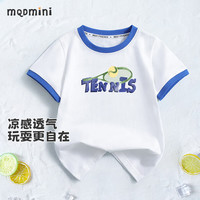 MQDMINI童装儿童短袖T恤男童夏装女童休闲上衣棉质汗衫宝宝衣服3 破色白色 130
