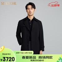 MAYOR男士 春夏透气轻防泼水经典英伦单风衣 藏青 170/92A