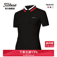 泰特利斯 高尔夫服装女士短袖23夏季TOUR FIT女装速干防晒polo衫 黑色 S