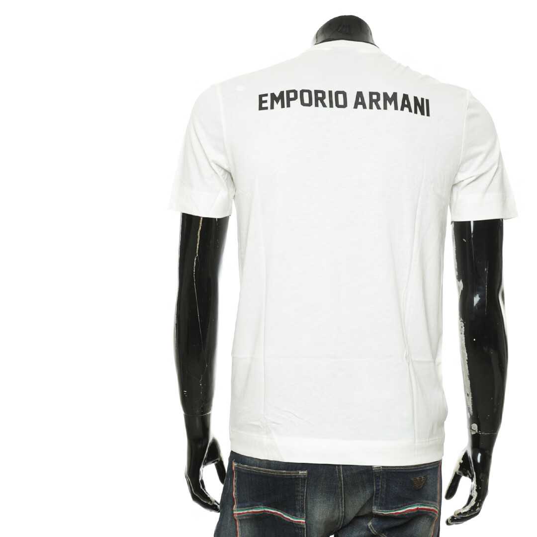 乔治·阿玛尼 GIORGIO ARMANIARMANI/阿玛尼 EA 男士时尚字母印花休闲短袖圆领T恤 3D1T73 1JPZZ 米白 1B4 3XL
