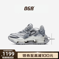 OGRX沙丘合作款穿梭者老爹鞋男24春夏休闲运动鞋 银灰色 36