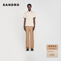 SANDRO2024春夏男装简约棉质POLO领短袖T恤上衣SHPTS01442 164/灰褐色 XXS