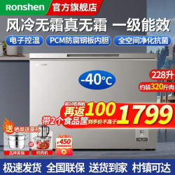 ronshen容声228升风冷无霜冰柜一级能效零下40度超低温卧式低噪除菌