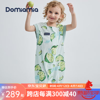 DOMIAMIA凉感睡袋婴儿春夏季短袖分腿式儿童背心护肩式睡袋婴幼儿防踢被 薄荷青柠 L码(宝宝身高90-105cm)