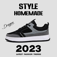Agsdon 奥古狮登 男士休闲板鞋2023夏季新款潮流复古个性轻便透气运动鞋