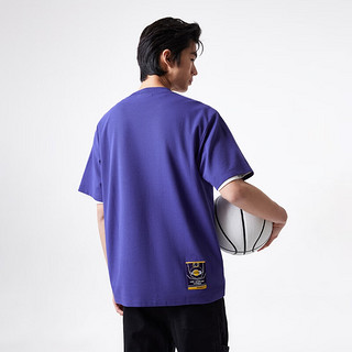 杰克·琼斯（JACK&JONES）夏季NBA联名湖人队略宽松版型休闲运动短袖T恤224201007 E38 葡萄紫 常规 E38 葡萄紫 170/92A/S