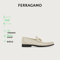 菲拉格慕(Ferragamo)男士白色Gancini扣饰莫卡辛鞋 0769878_3E _ 85