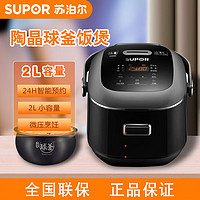 SUPOR 苏泊尔 迷你球釜电饭煲2L小容量家用宿舍饭锅小型智能CFXB20FC615 CFXB20FC615黑色