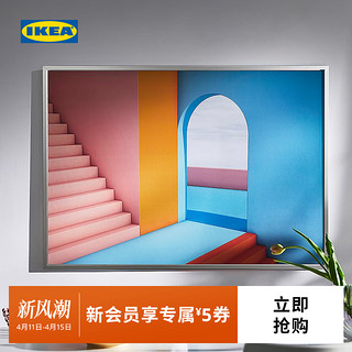 IKEA 宜家 约纳斯塔铝制画框多尺寸铝色黑色简约现代北欧风客厅用