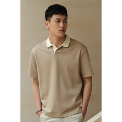 jingdong京东轻奢polo衫男夏季新款撞色翻领短袖潮牌休闲宽松日系纯色