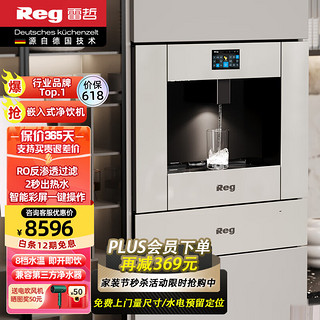 Reg 雷哲 V200-B嵌入式直饮机RO反渗透净水器家用即热式饮水机彩屏操作界面净饮一体机 V200-B白色