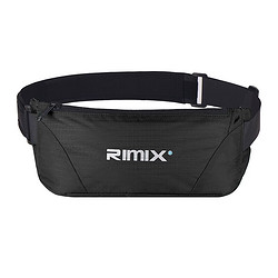 rimix 一体贴身腰包腰带 户外运动马拉松健身休闲跑步装备男女防水手机包 黑色