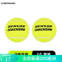 DUNLOP 邓禄普 网球训练袋装无压训练练习用球耐磨弹性好恒压耐打球 2个 10269897 散装-无赠品 行货