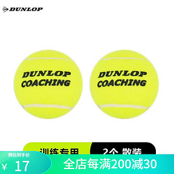 DUNLOP 邓禄普 网球训练袋装无压训练练习用球耐磨弹性好恒压耐打球 2个 10269897 散装-无赠品 行货