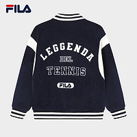 FILA 斐乐 官方男士针织外套2023冬仿羊羔绒棒球服