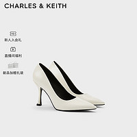 CHARLES&KEITH24夏通勤尖头细高跟鞋浅口单鞋女CK1-60280435 Cream奶白色 41