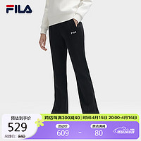 FILA 斐乐 官方女士针织长裤2023冬莫奈修身休闲喇叭裤