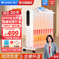 GREE 格力 取暖器电油汀智能恒温15片电暖器片移动地暖大功率速热暖风机低噪整屋快速升温NDY19-S6030