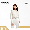 bebe2024夏季女士桑蚕丝翻领花边长袖衬衫上衣260101 本白 XS