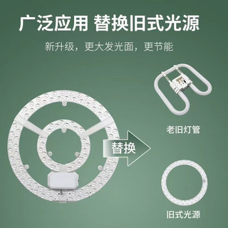 恋彩led吸顶灯灯芯替换磁吸灯盘环形灯管客厅改造灯板节能灯泡灯珠圆 钻石-36W白光（19.5厘米）